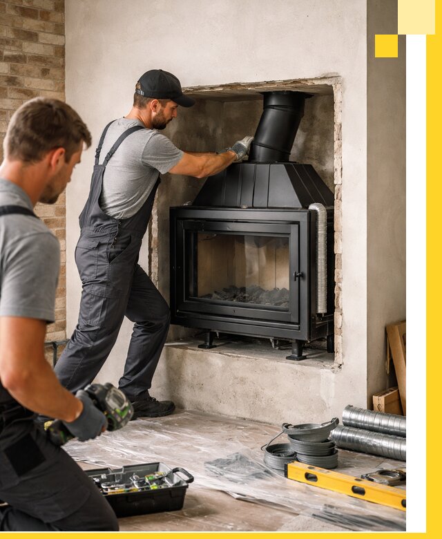 Установка каминных топок в Каменске-Уральском: монтаж, подключение