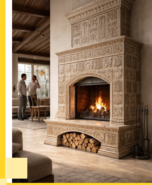 Купить изразцовый камин в Каменске-Уральском от 265950 р. | ЭриданКмн