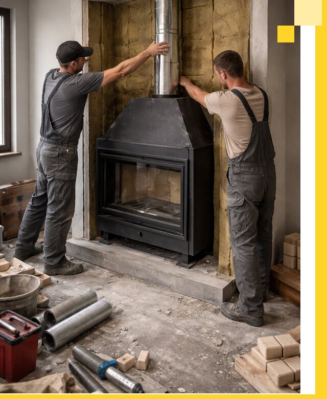 Изготовление и монтаж закрытых каминов в Каменске-Уральском под ключ