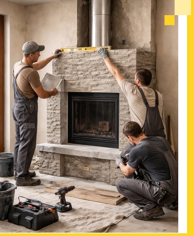 Профессиональный монтаж каминов под ключ в Каменске-Уральском для дома