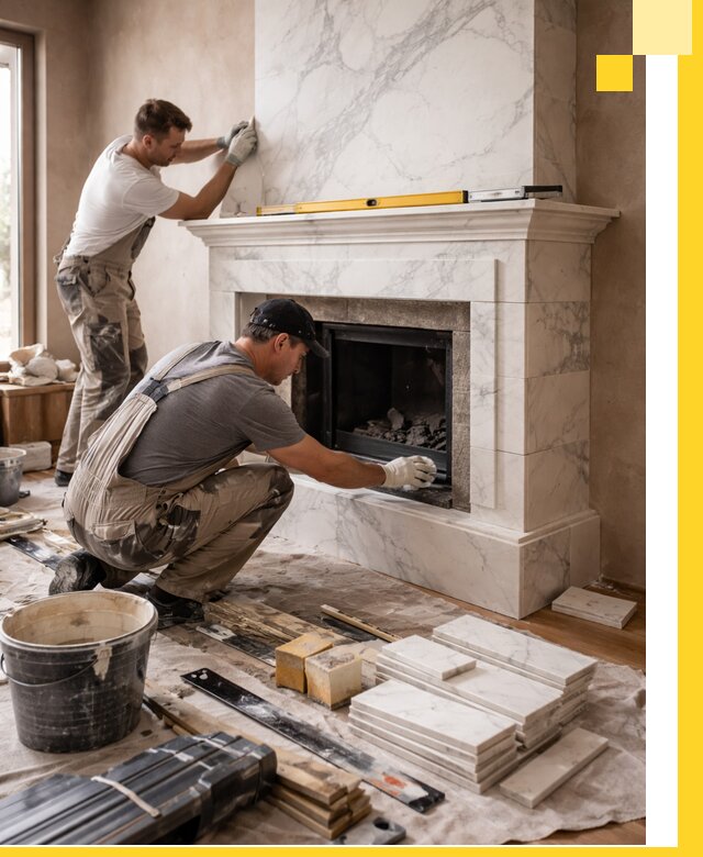 Отделка каминов в Каменске-Уральском качественные облицовочные работы