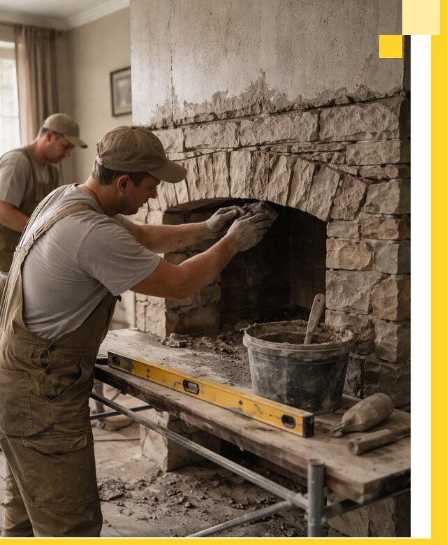 Изготовление каминов под ключ в Каменске-Уральском, монтаж и отделка