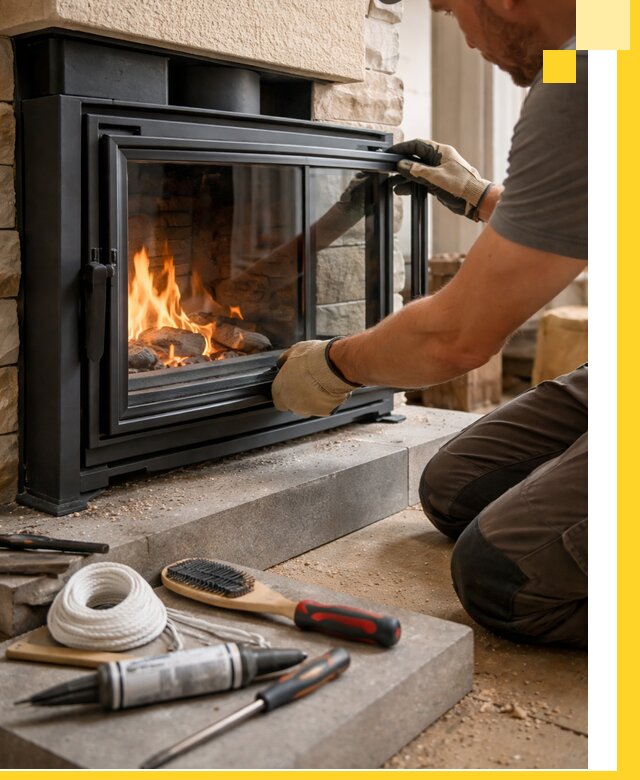 Производство, монтаж и доставка каминов со стеклом в Каменске-Уральском