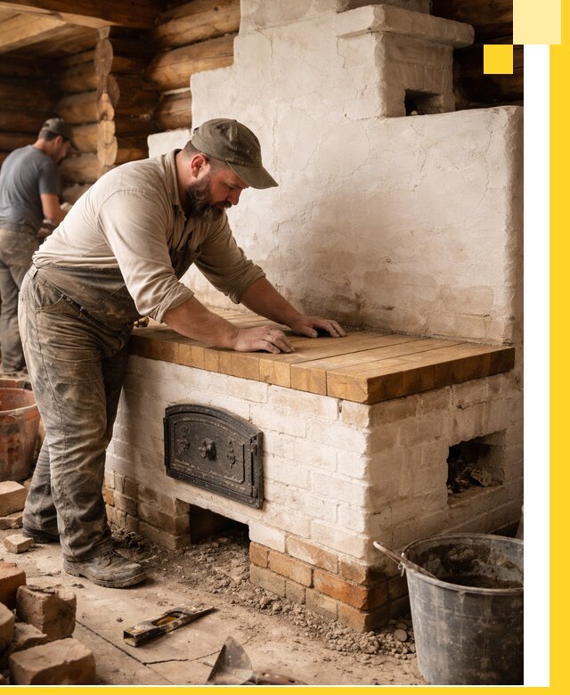 Проектирование и установка русской печи с лежанкой в Каменске-Уральском