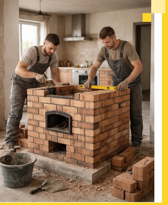 Установка и монтаж печей в частном доме в Каменске-Уральском под ключ