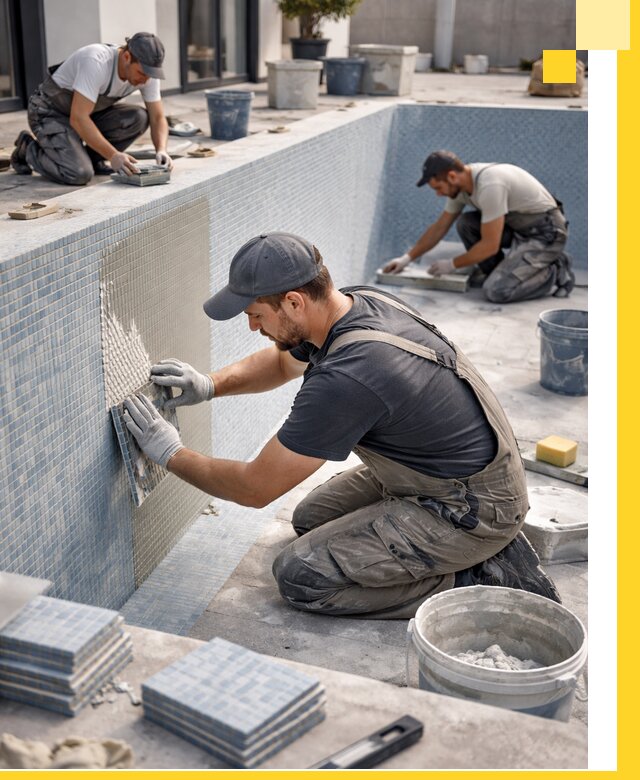 Облицовка бассейнов в Каменске-Уральском плитка мозаика гидроизоляция