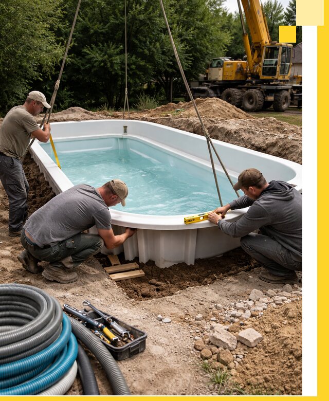 Установка и монтаж композитных бассейнов под ключ в Каменске-Уральском