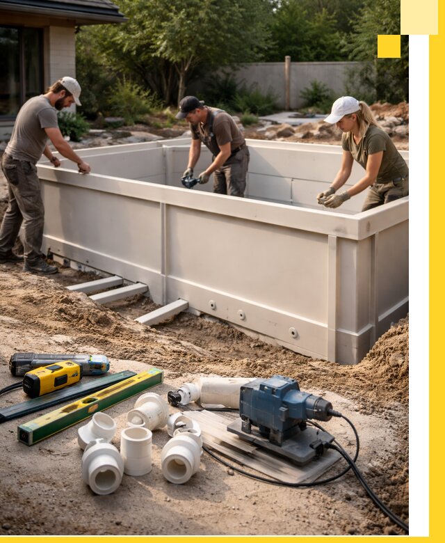 Установка полипропиленовых бассейнов под ключ в Каменске-Уральском