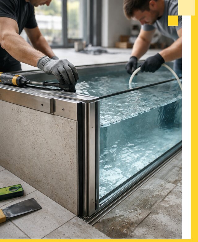 Проектирование и монтаж стеклянных бассейнов в Каменске-Уральском