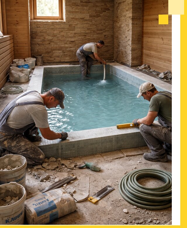 Проектирование и строительство бассейнов для бани в Каменске-Уральском