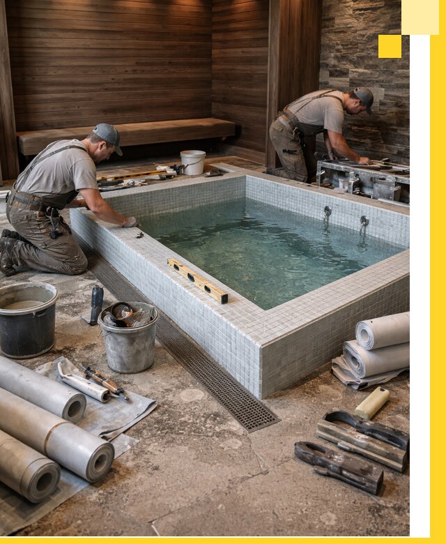 Установка и строительство бассейнов для сауны в Каменске-Уральском