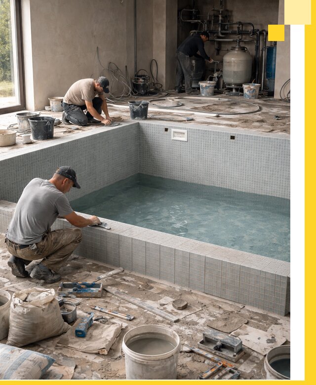 Строительство и монтаж бассейнов в помещении в Каменске-Уральском