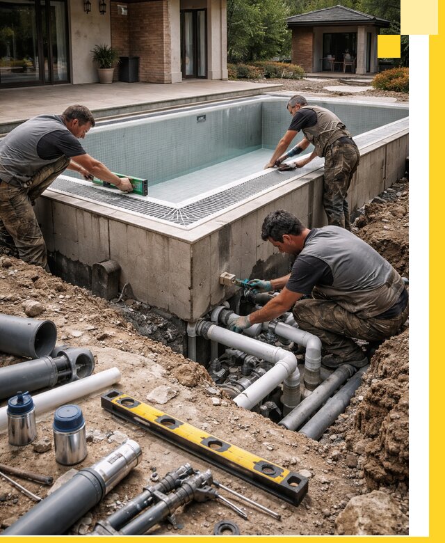 Строительство переливных бассейнов в Каменске-Уральском под ключ