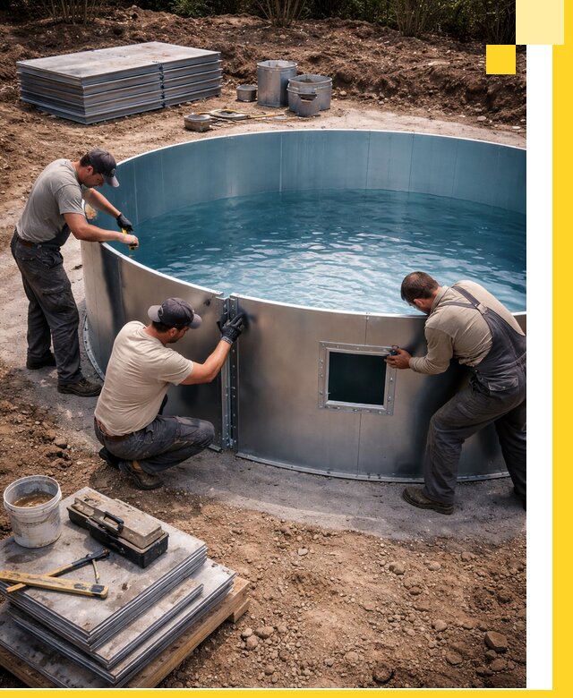 Круглые бассейны под ключ в Каменске-Уральском проектирование и монтаж