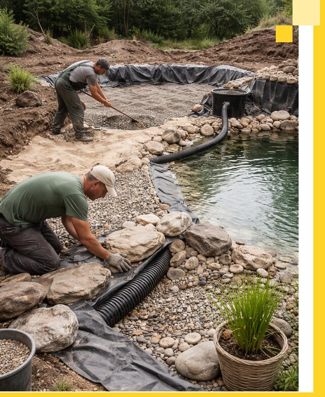Строительство природных бассейнов и озер в Каменске-Уральском под ключ