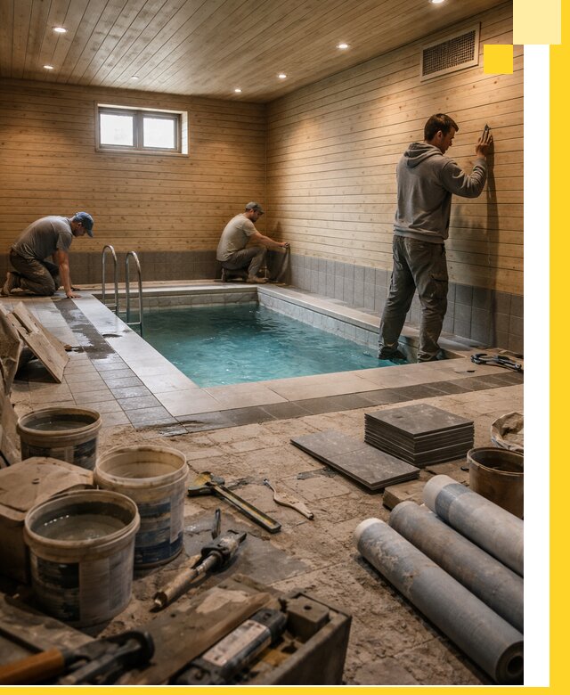 Строительство бани с бассейном и сауной под ключ в Каменске-Уральском