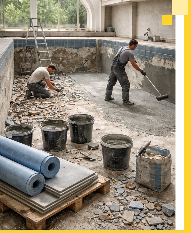 Реконструкция бассейнов в Каменске-Уральском: ремонт, гидроизоляция