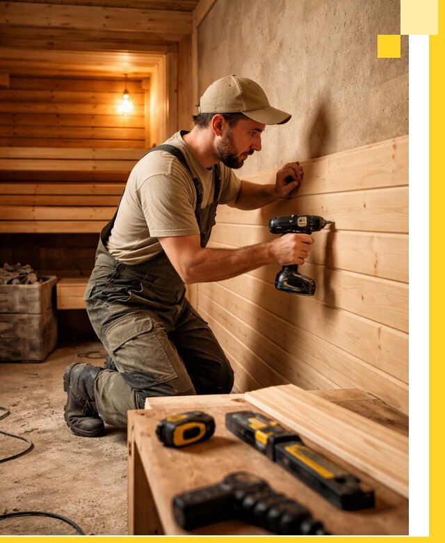 Профессиональная внутренняя отделка бани в Каменске-Уральском под ключ