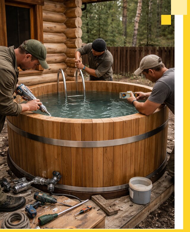 Строительство бань с купелью под ключ и отделкой в Каменске-Уральском