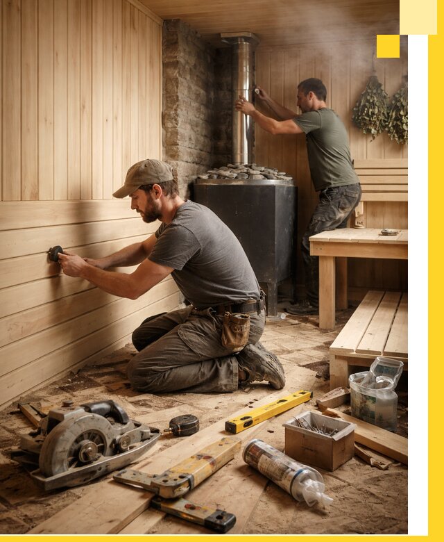 Полное строительство и оснащение парных под ключ в Каменске-Уральском