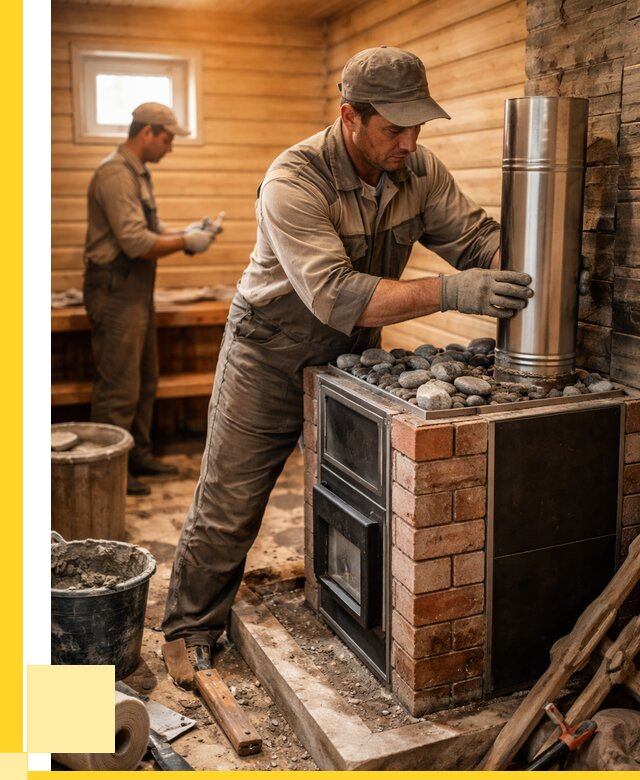 Монтаж печи в бане под ключ в Каменске-Уральском от 21276 р. | ЭриданКмн