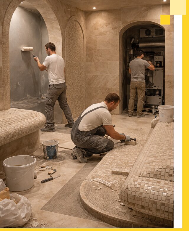 Строительство бани с хамамом и бассейном под ключ в Каменске-Уральском