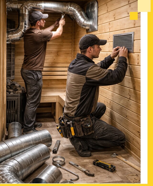 Проектирование и монтаж вентиляции бани в Каменске-Уральском под ключ