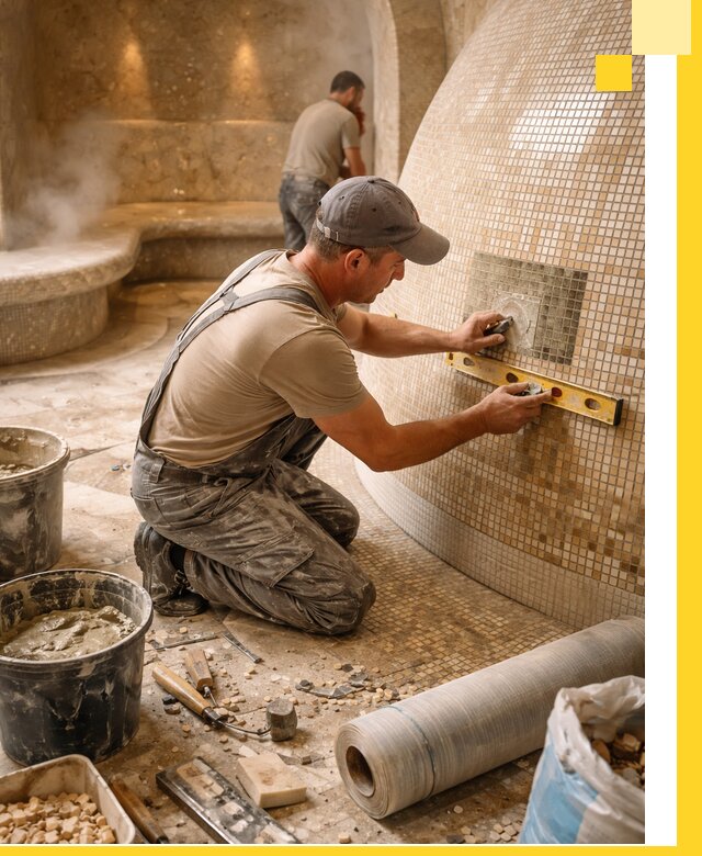 Хамам под ключ в Каменске-Уральском: проектирование, строительство, отделка