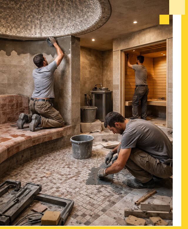 Проект и строительство хамама бани и сауны под ключ в Каменске-Уральском