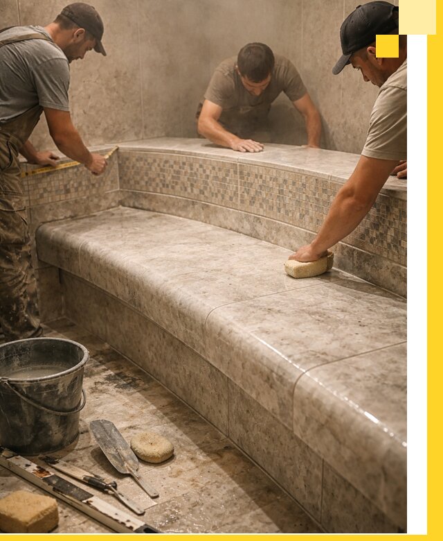 Изготовление и установка сидений для хамама в Каменске-Уральском