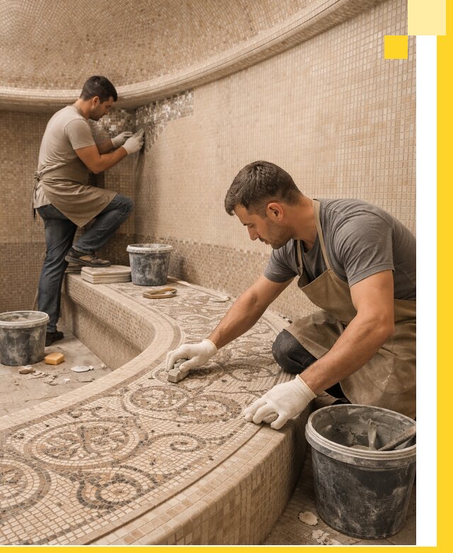 Плитка для хамама в Каменске-Уральском, укладка, подбор и поставка